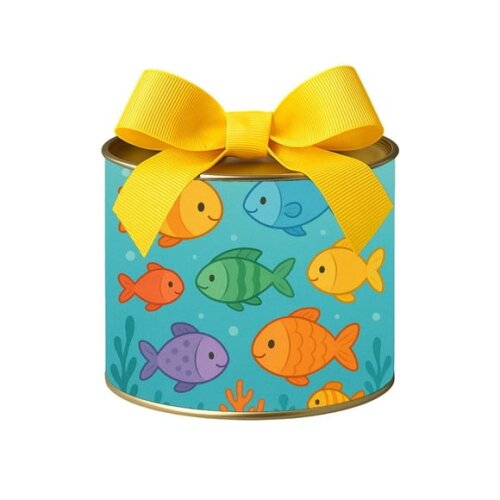 Tubo Lata Metalizada 7x10 Peixinhos Coloridos