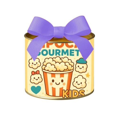 Tubo Lata Metalizada 7x10 Pipoca Gourmet Kids