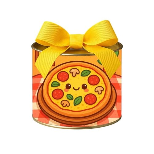 Tubo Lata Metalizada 7x10 Pizza Divertida