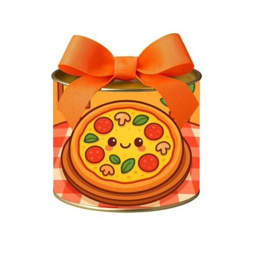 Tubo Lata Metalizada 7x10 Pizza Divertida