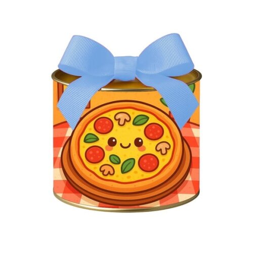 Tubo Lata Metalizada 7x10 Pizza Divertida