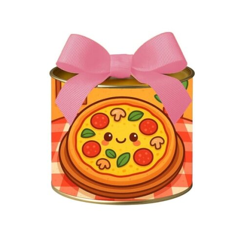 Tubo Lata Metalizada 7x10 Pizza Divertida