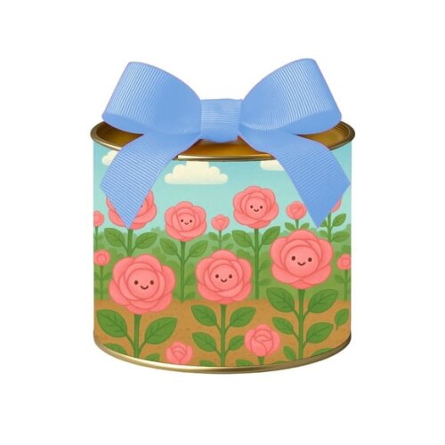 Tubo Lata Metalizada 7x10 Rosas Fofas