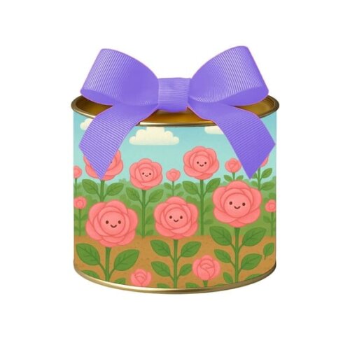 Tubo Lata Metalizada 7x10 Rosas Fofas