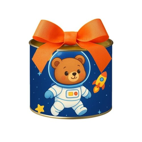 Tubo Lata Metalizada 7x10 Ursinho Astronauta