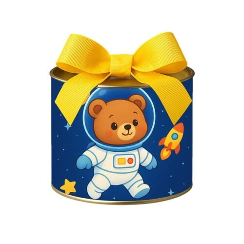 Tubo Lata Metalizada 7x10 Ursinho Astronauta