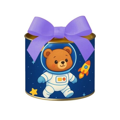 Tubo Lata Metalizada 7x10 Ursinho Astronauta