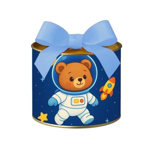 Tubo Lata Metalizada 7x10 Ursinho Astronauta