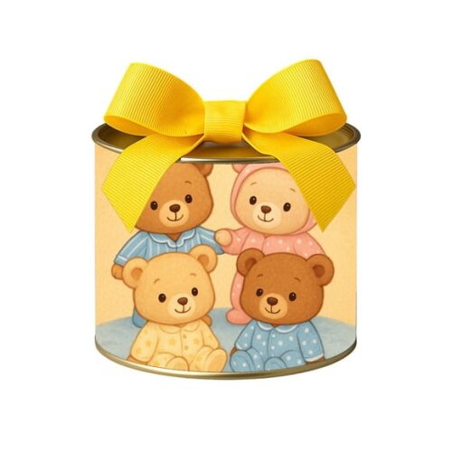 Tubo Lata Metalizada 7x10 Ursinhos de Pijama