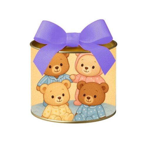 Tubo Lata Metalizada 7x10 Ursinhos de Pijama