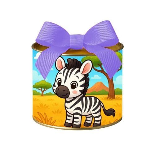 Tubo Lata Metalizada 7x10 Zebra Baby