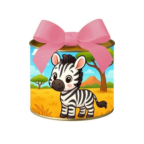 Tubo Lata Metalizada 7x10 Zebra Baby