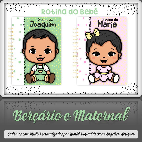 Caderno Rotinas do Bebê - Personalizado - Arquivo Digital