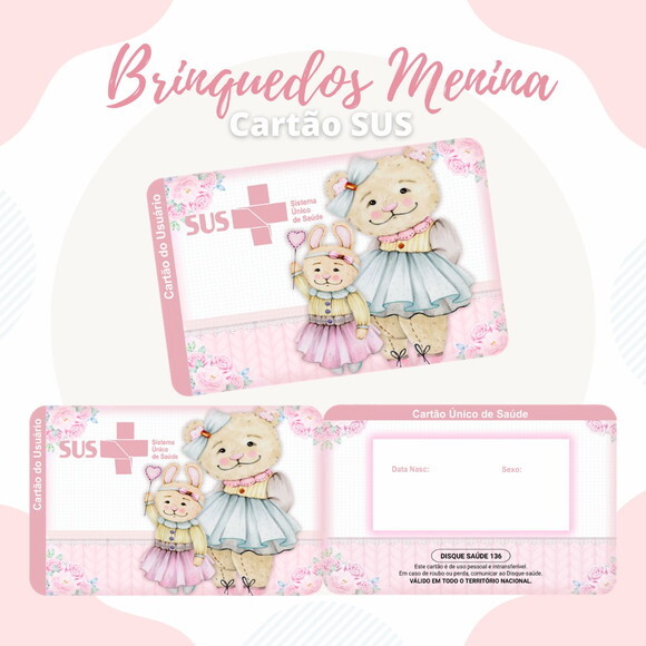 Cartão do Sus Personalizado - Brinquedos