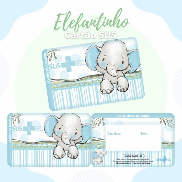 Cartão do Sus Personalizado - Elefantinho