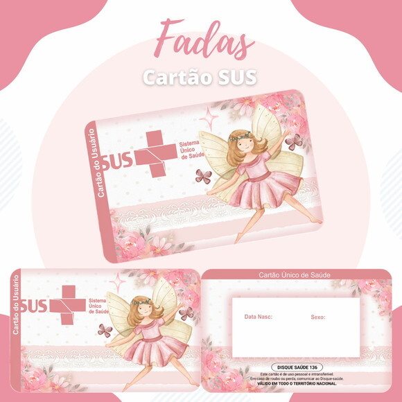 Cartão do Sus Personalizado - Fada