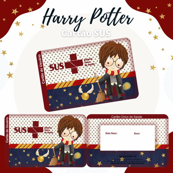Cartão do Sus Personalizado - Harry Potter