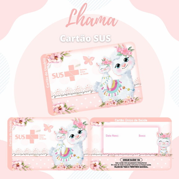 Cartão do Sus Personalizado - Lhama