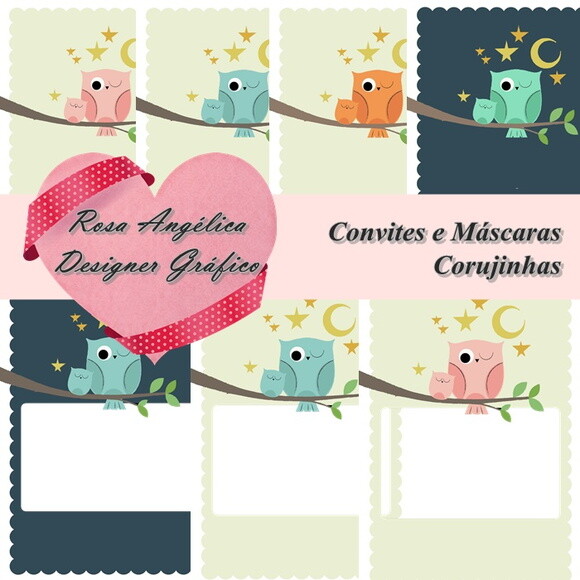Coleção Convites e Máscaras Corujinhas