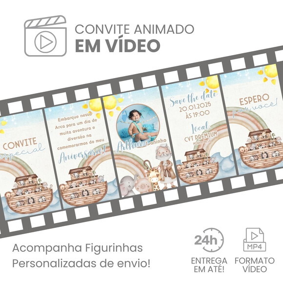 Convite Animado Arca de Noé 01
