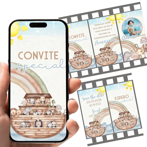 Convite Animado Arca de Noé 01