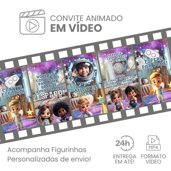 Convite Animado Astronauta