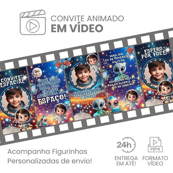 Convite Animado Astronauta 01
