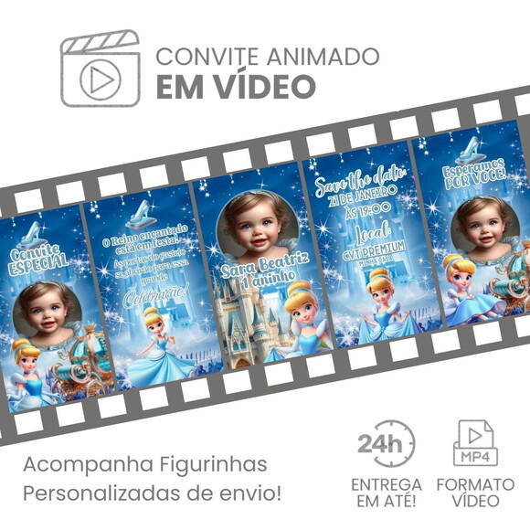Convite Animado Cinderela