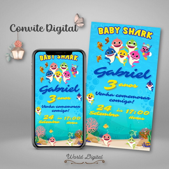 Convite Digital Baby Shark