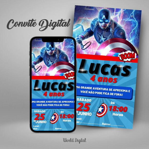 Convite Digital Capitão América 03