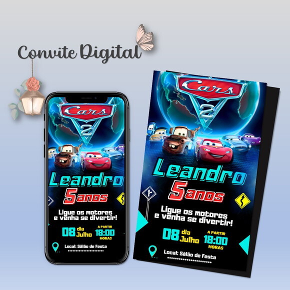 Convite Digital Carros da Disney 05