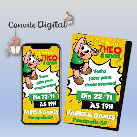 Convite Digital Cebolinha Turma da Mônica