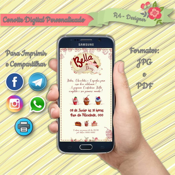 Convite Digital Cupcake