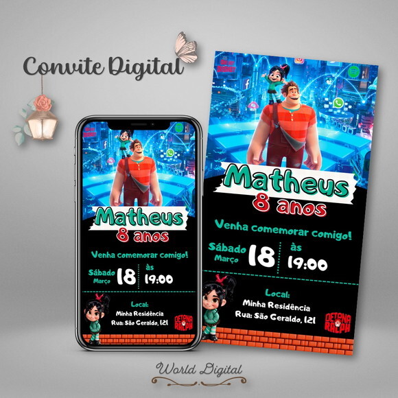Convite Digital Detona Ralph Menino