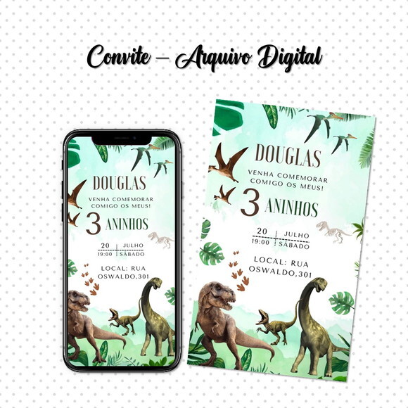 Convite Digital Dinossauros 01