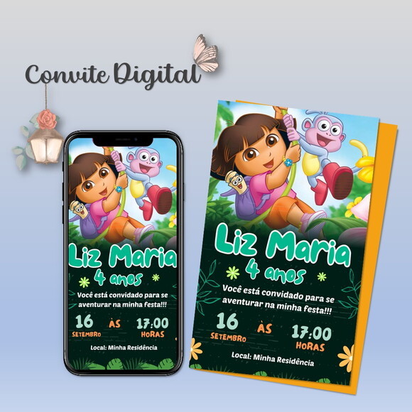 Convite Digital Dora Aventureira