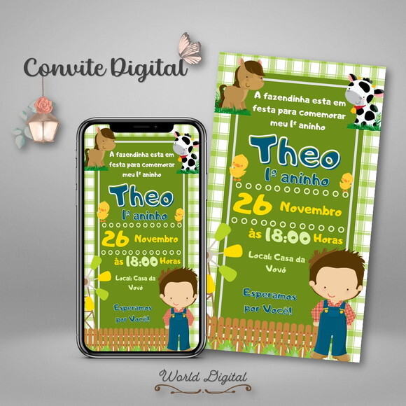 Convite Digital Fazendinha Menino 03