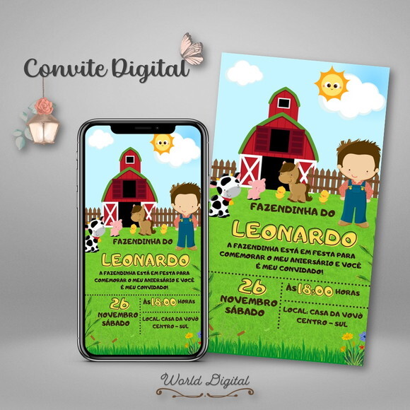 Convite Digital Fazendinha Menino 04