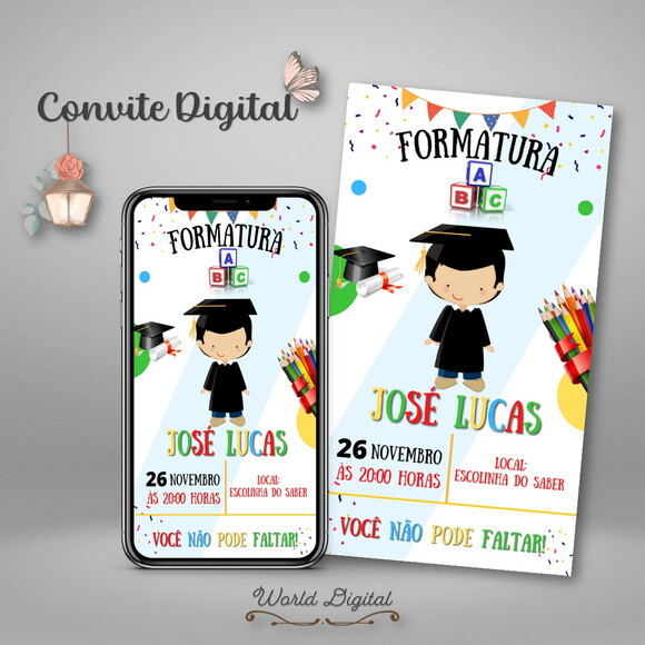 Convite Digital Formatura Infantil