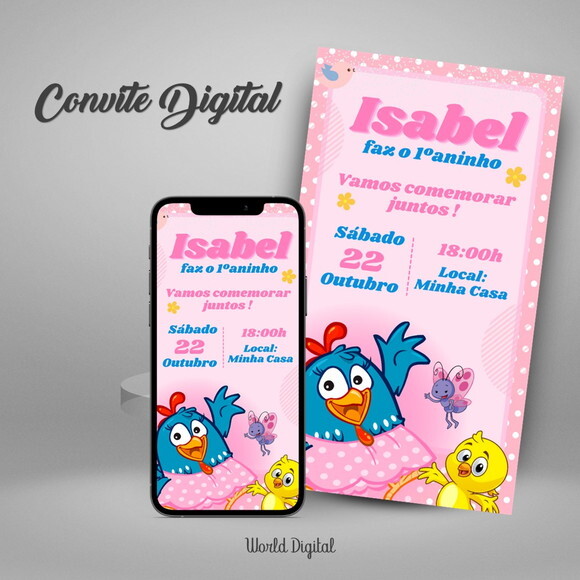 Convite Digital Galinha Pintadinha Menina 02