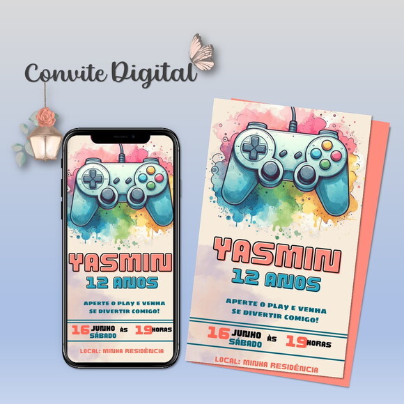 Convite Digital Game Menina 01
