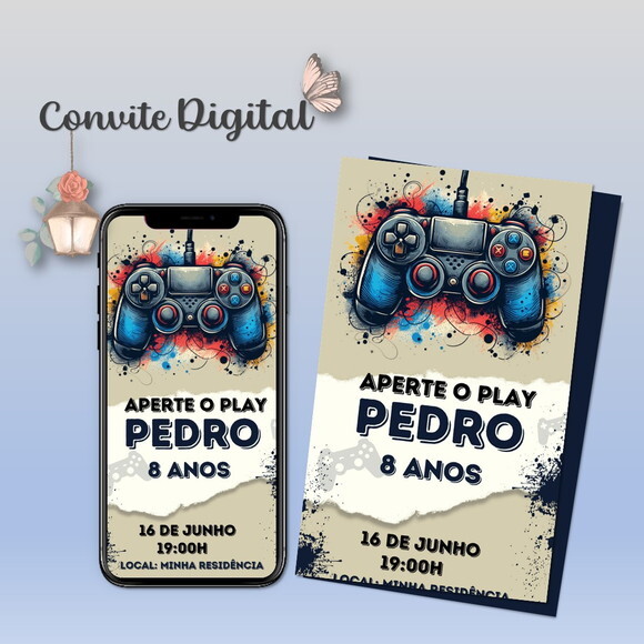 Convite Digital Game Menino 01