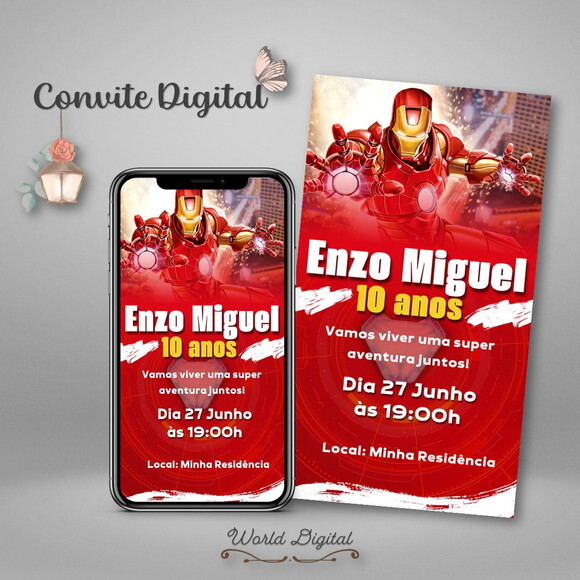 Convite Digital Homem de Ferro