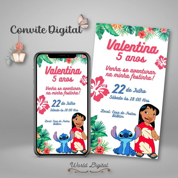 Convite Digital Lilo & Stich 01
