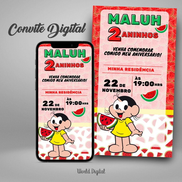 Convite Digital Magali Turma da Mônica 01