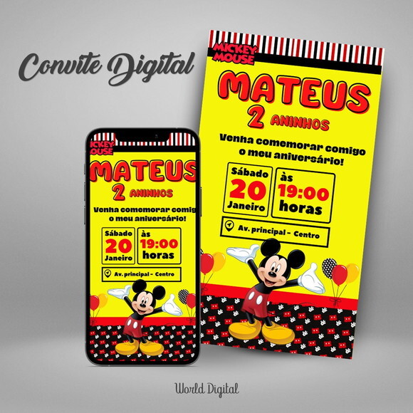 Convite Digital Mickey Mouse 02