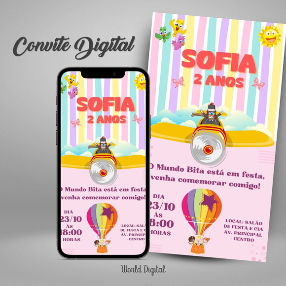Convite Digital Mundo Bita Menina 01