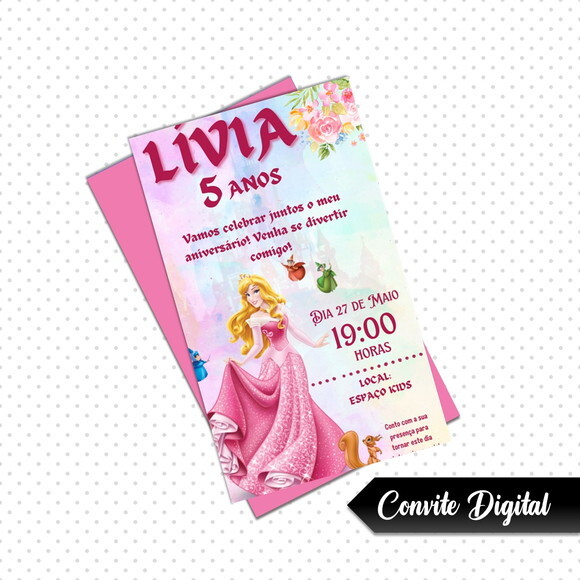 Convite Digital Princesa a Bela Adormecida 01