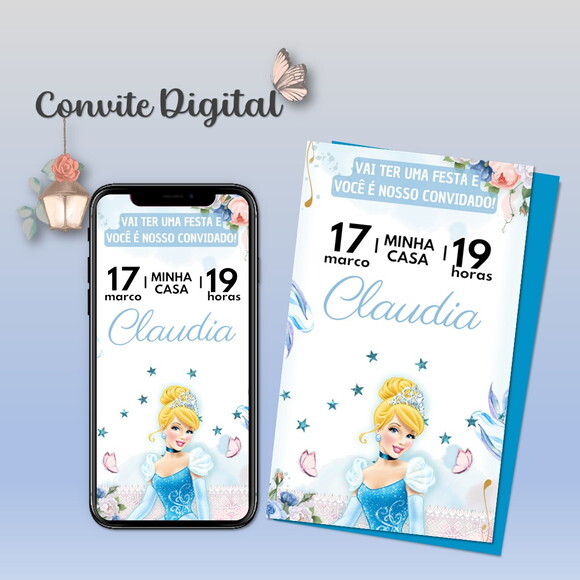 Convite Digital Princesa Cinderela 05