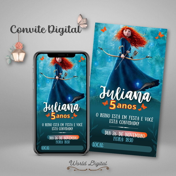 Convite Digital Princesa Merida 01